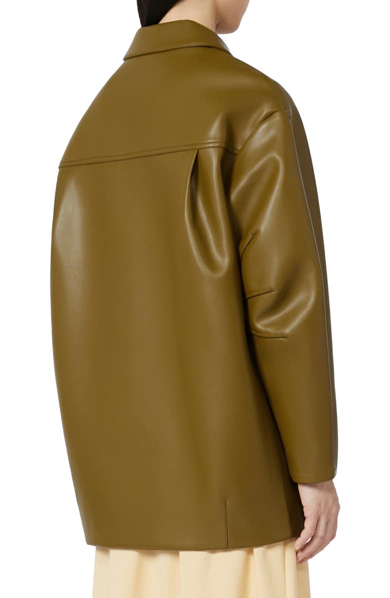 MM by Max Mara Fuoco Faux Leather Jacket, Alternate, color, Olive Green