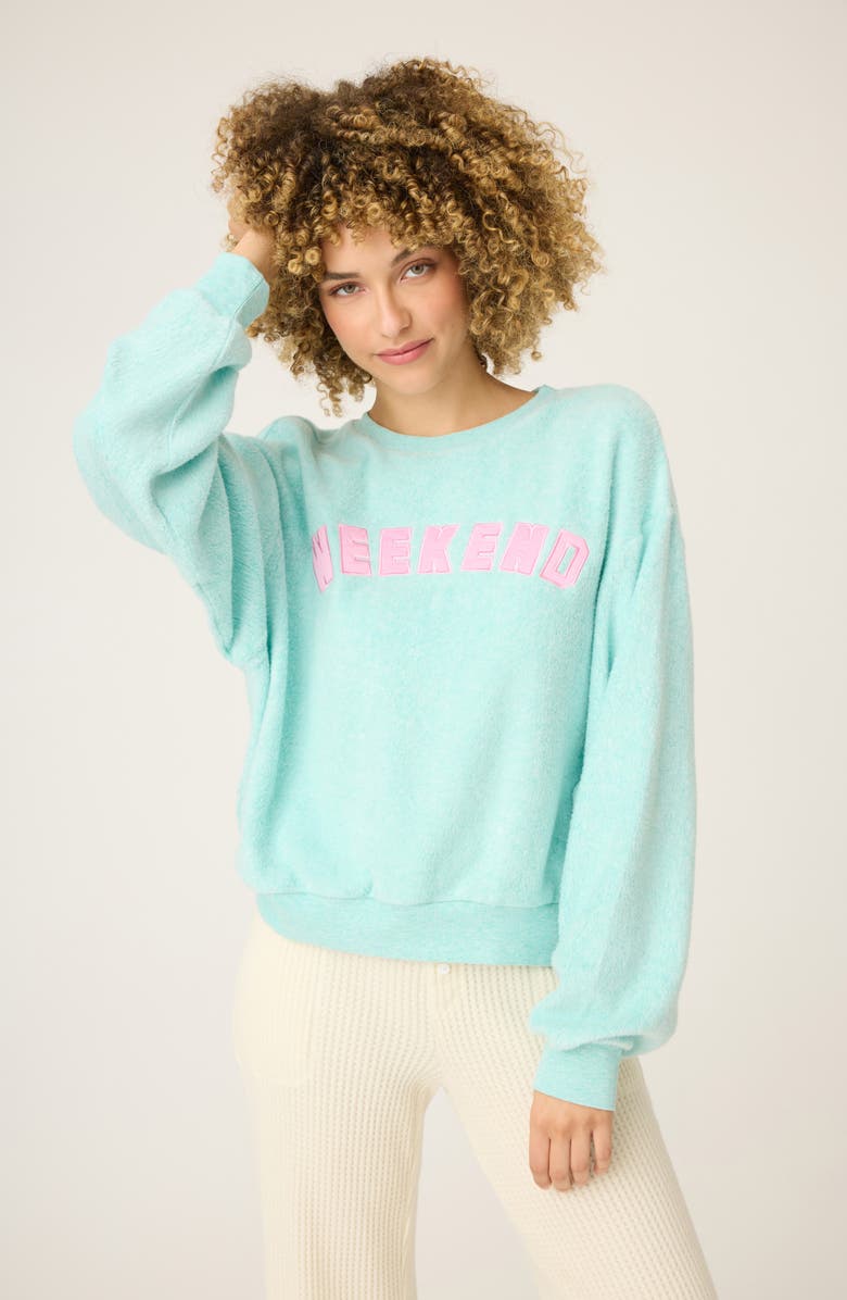 PJ Salvage Secret Garden Pajama Sweatshirt, Alternate, color, Light Mint