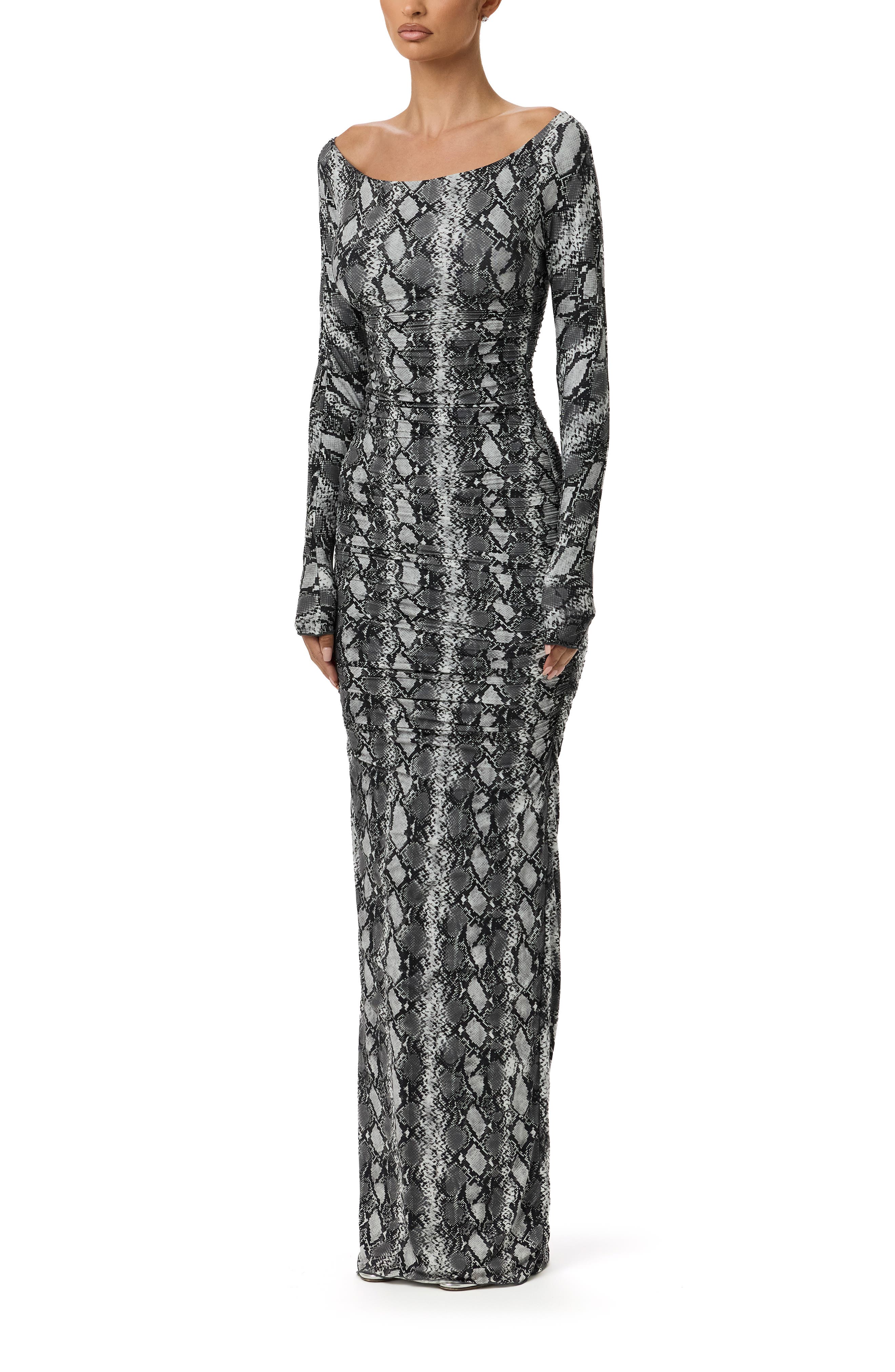 nordstrom rack dresses long Women's Sleeve Maxi Short puffed sleeves Naked Wardrobe Ruched Off the