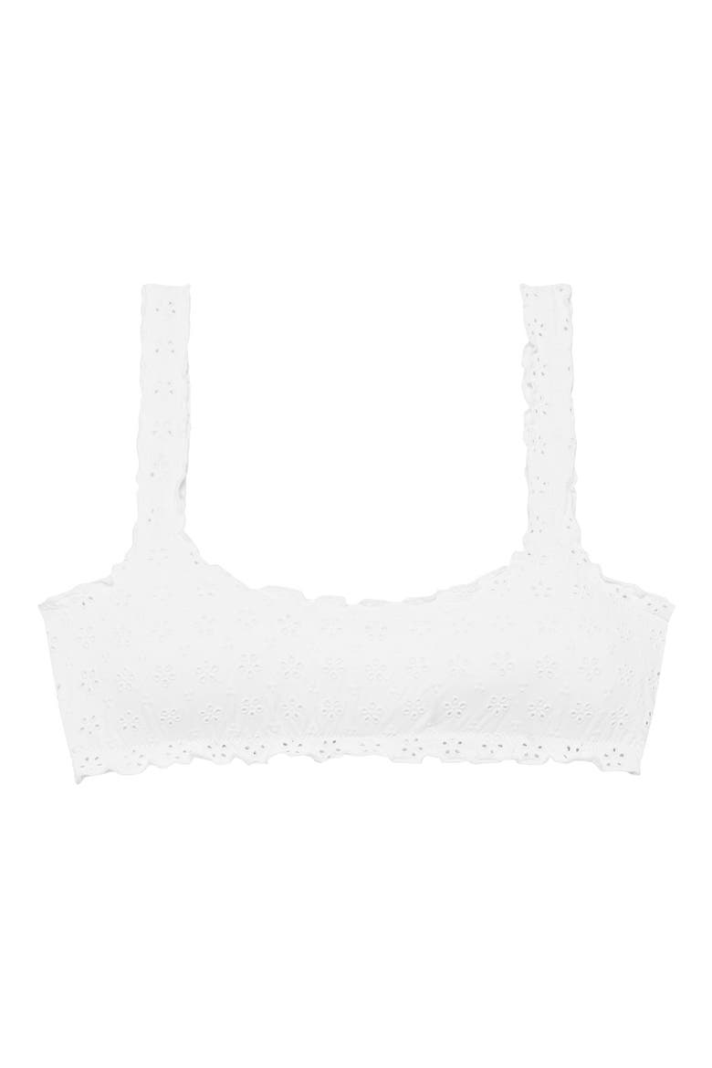 Kennedy Ruffle Eyelet Bikini Top, Alternate, color, WHITE