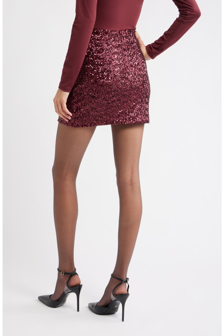 Sequin Miniskirt, Alternate, color, BURGUNDY TANNIN