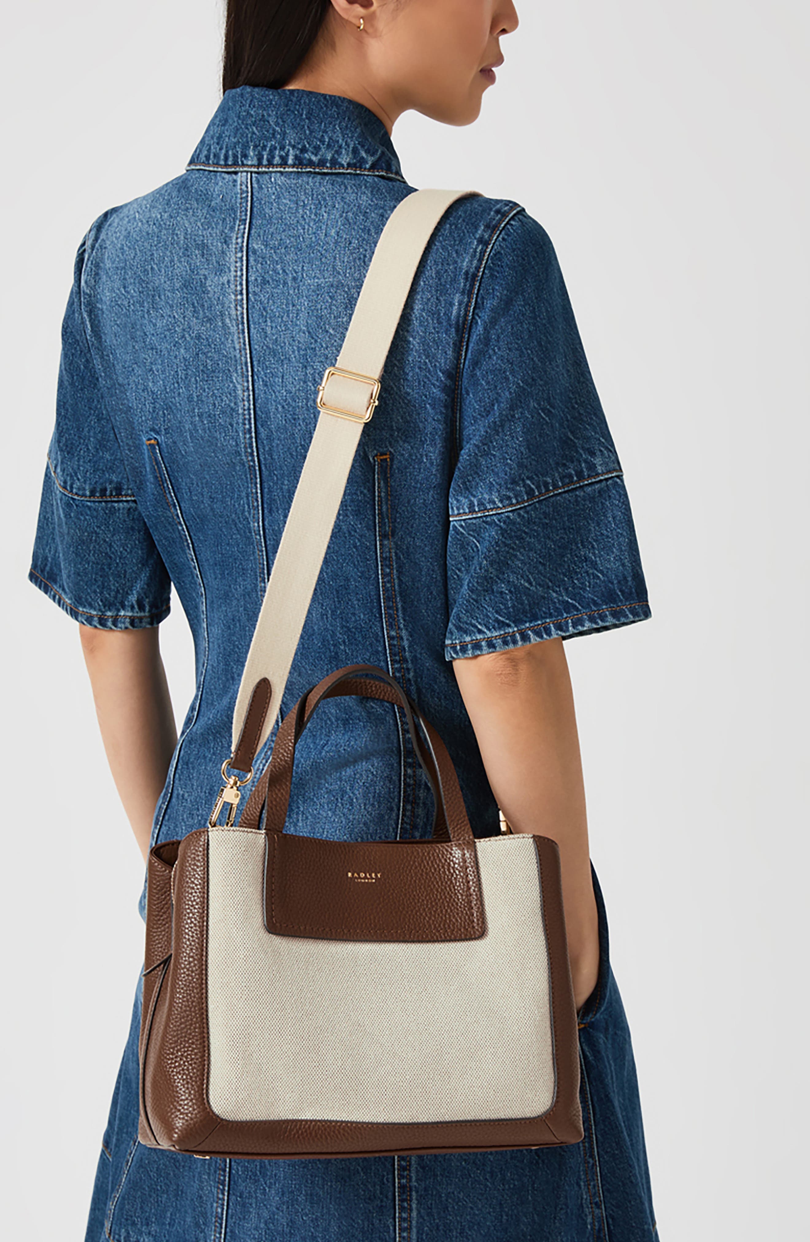 Radley Dukes Place Leather & Canvas Grab Tote Bag, Alternate, color, 