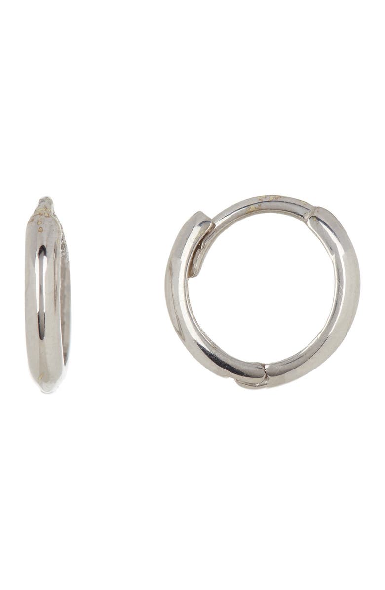 CANDELA JEWELRY 14K White Gold 11mm Huggie Earrings, Main, color, 