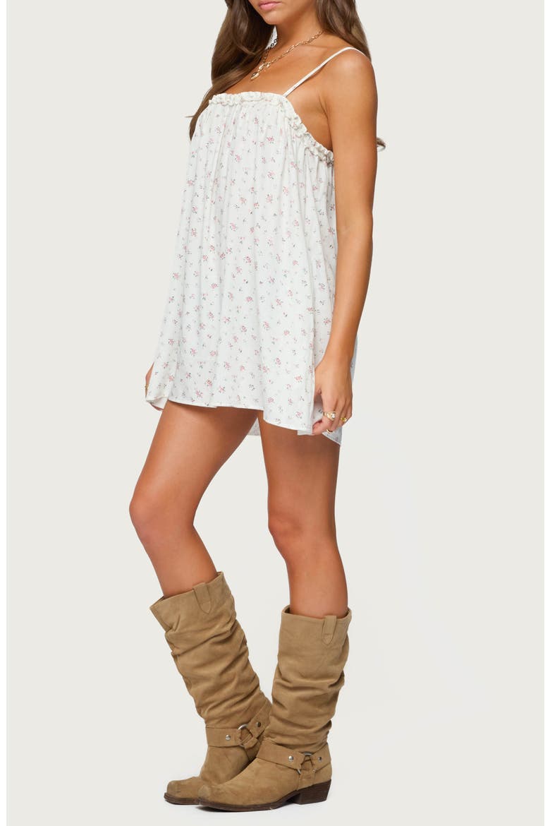 Patti Floral Print Minidress, Alternate, color, CREAM