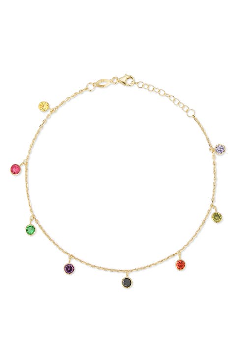 Cubic Zirconia Charm Anklet