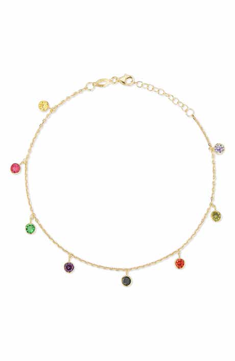 Cubic Zirconia Charm Anklet