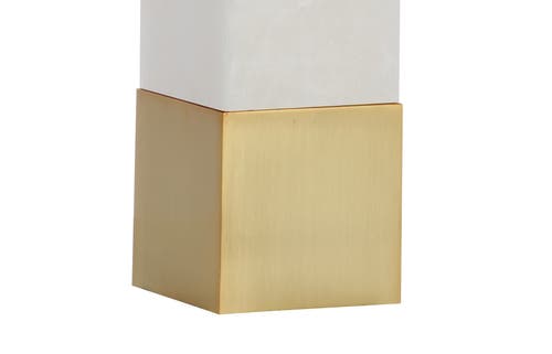 Jonathan Y Jeffrey 29" Metal/marble Led Table Lamp In Brass Gold/white