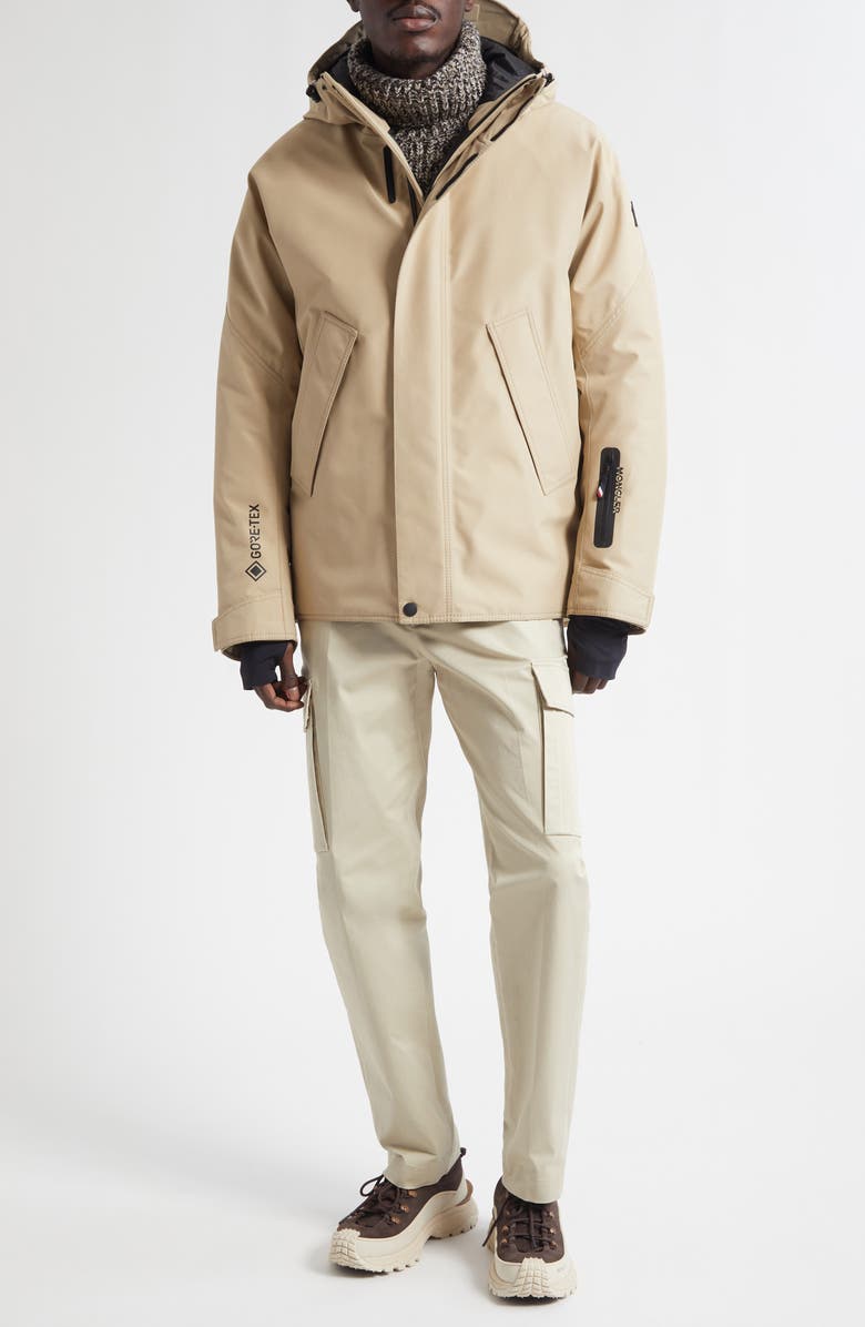 Moncler Lambir Hooded Jacket, Alternate, color, Humus