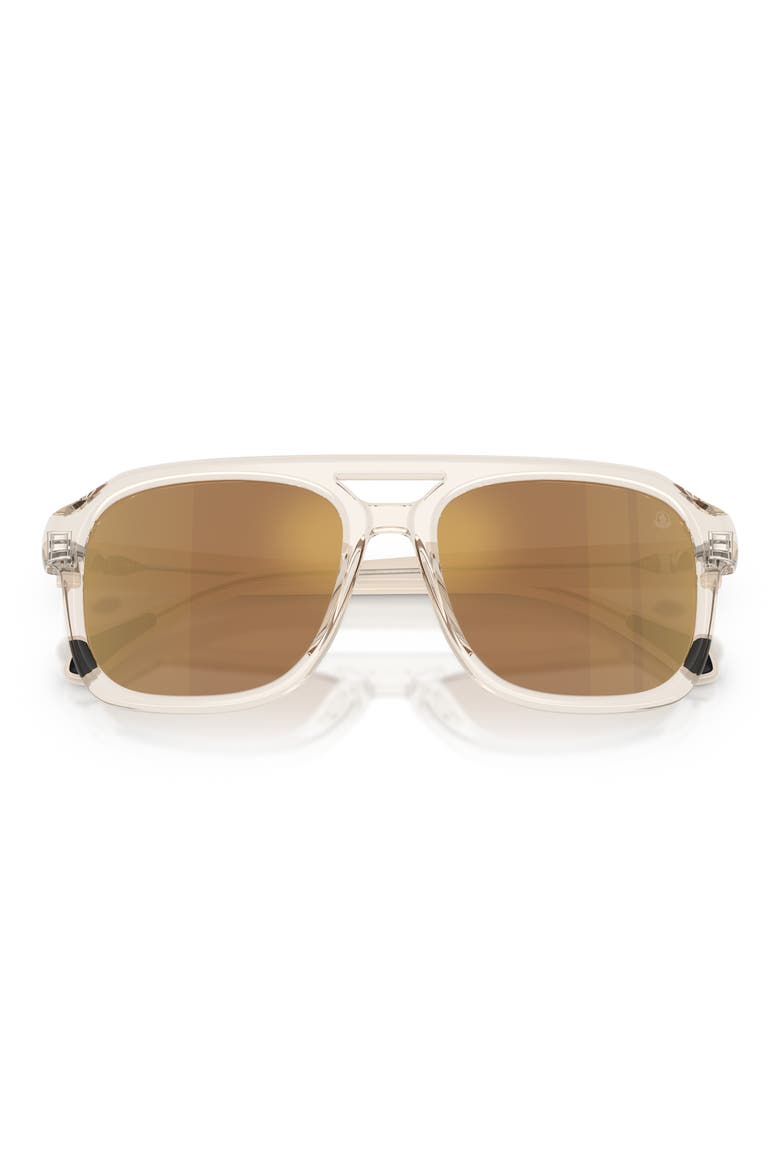 Vantos 56mm Polarized Mirrored Pillow Sunglasses, Alternate, color, BUTTER / BROWN MIRROR GOLD