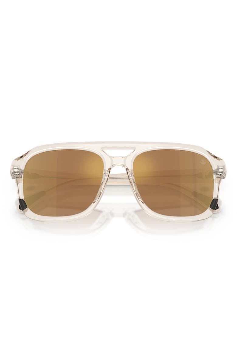 Moncler Vantos 56mm Polarized Mirrored Pillow Sunglasses, Alternate, color, Butter / Brown Mirror Gold