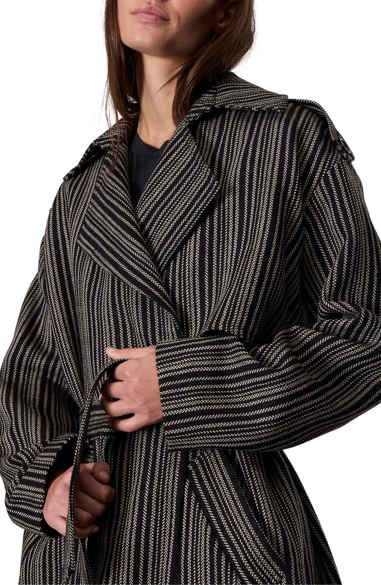 rag & bone Jennie Herringbone Stripe Virgin Wool Coat, Alternate, color,