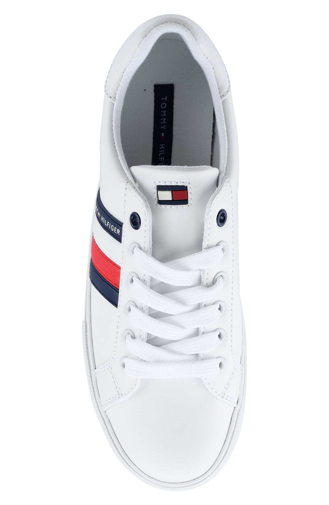 Tommy Hilfiger Lawson Logo Stripe Lace-Up Sneaker, Alternate, color, White Ll