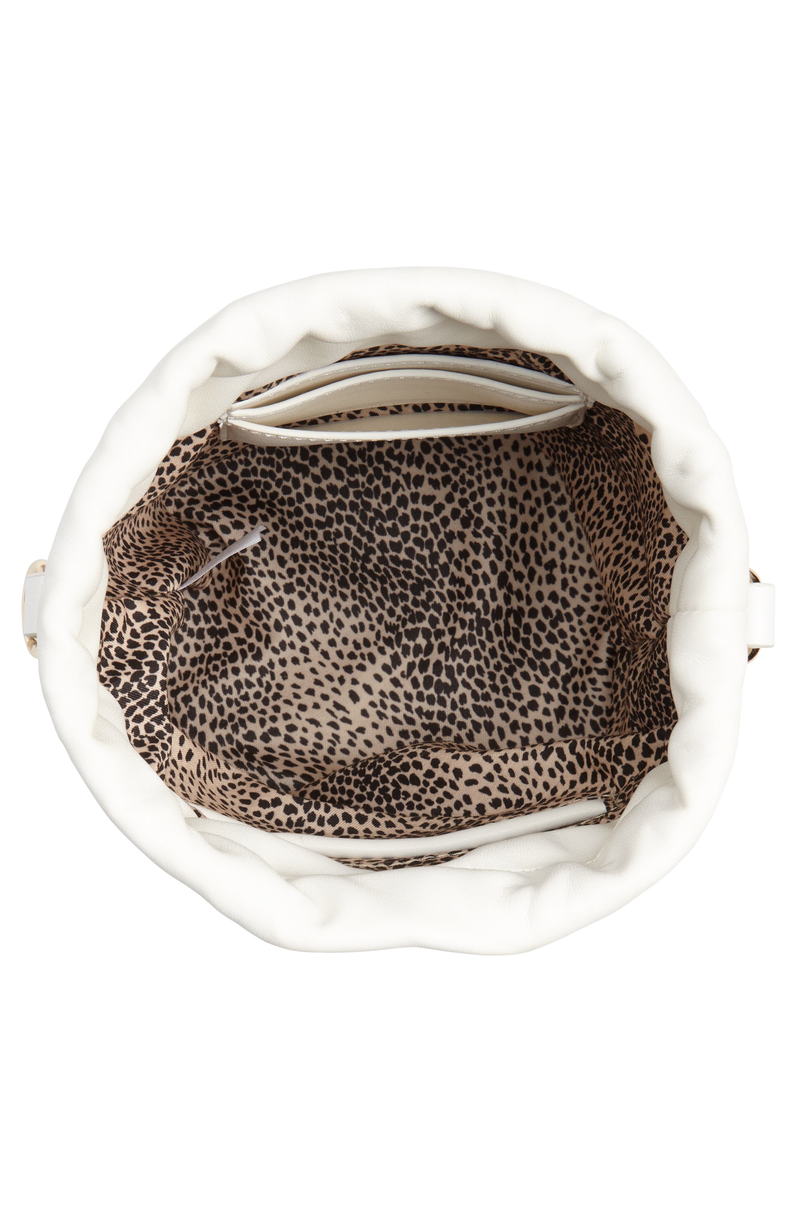 Leith Straw & Faux Leather Bucket Bag, Alternate, color, 