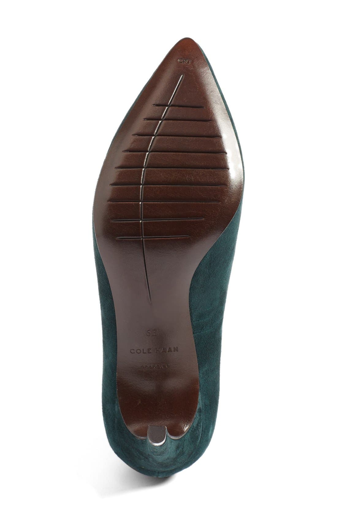 'Eliza - Grand.OS' Pointy Toe Pump, Alternate, color, SCARAB GREEN SUEDE