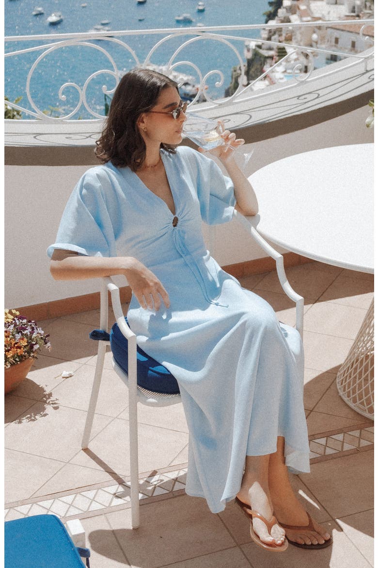 Liberty Flutter Sleeve Maxi Dress, Alternate, color, LIGHT BLUE
