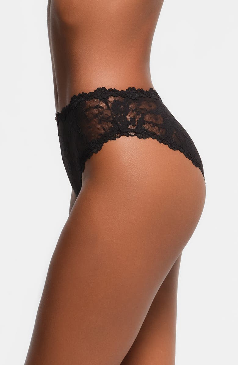 SKIMS Stretch Lace Briefs, Alternate, color, Onyx