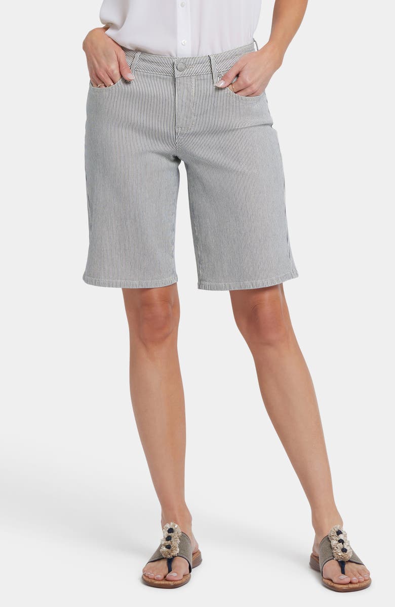 NYDJ Lilly Straight Leg Denim Shorts, Main, color, Luarca Stripe