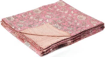 Vintage Cotton Kantha Throw Blanket