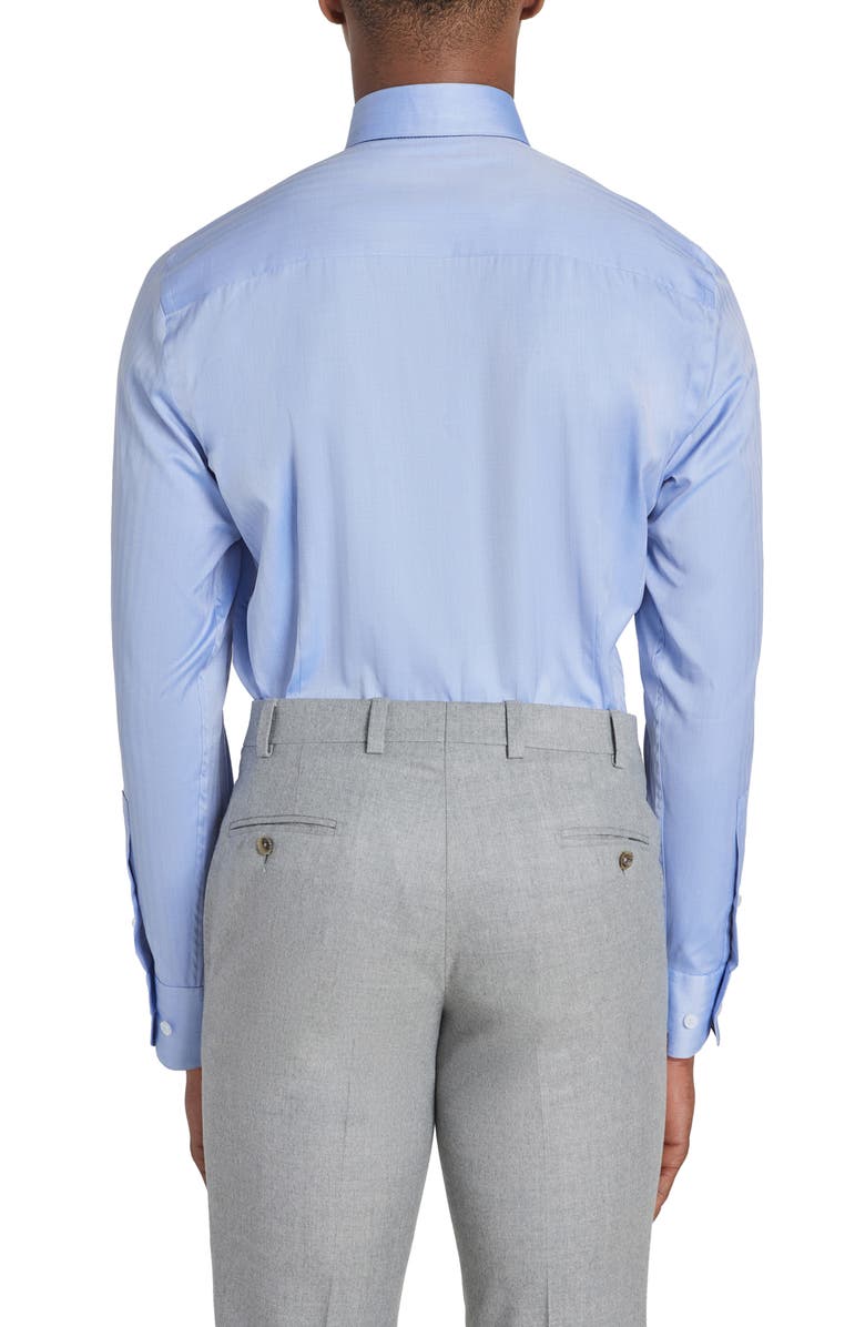 Jack Victor Adlam Solid Herringbone Dress Shirt, Alternate, color, Blue