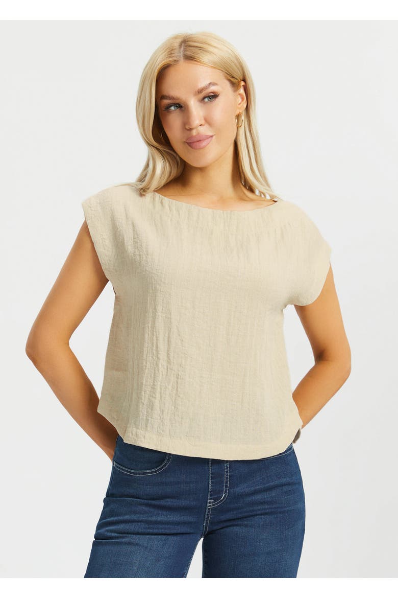 Drift Boat Neck Tee Linenette, Main, color, Stone