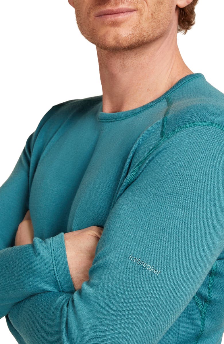 Icebreaker 260 Tech Merino Wool Crewneck Base Layer Top, Alternate, color, Topaz