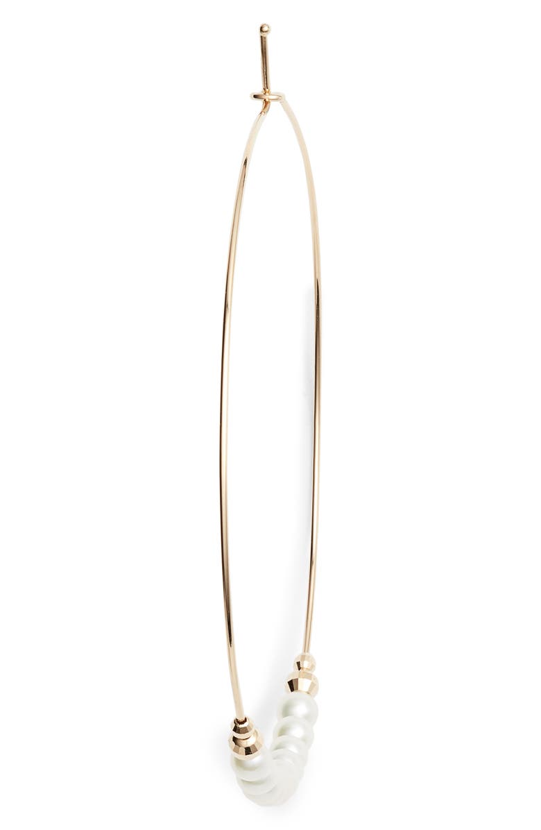 Mizuki Pearl Hoop Earrings, Alternate, color,