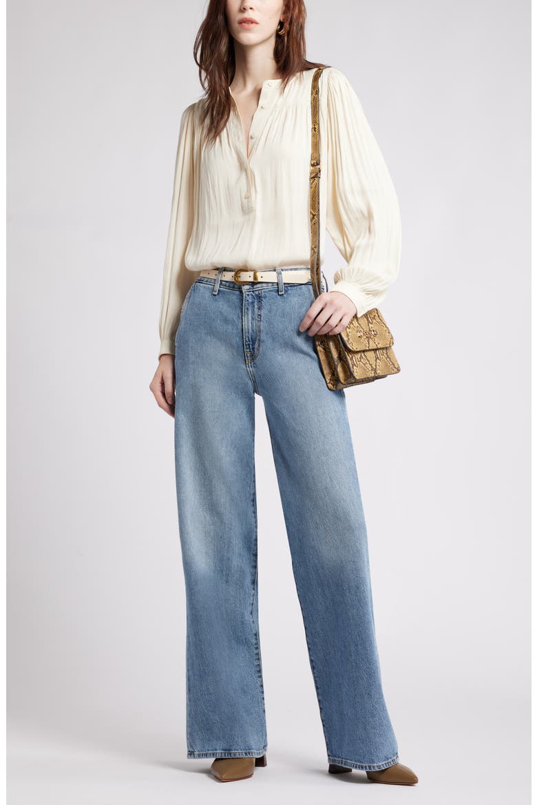 High Waist Wide Leg Jeans, Alternate, color, LIGHT BLUE WASH