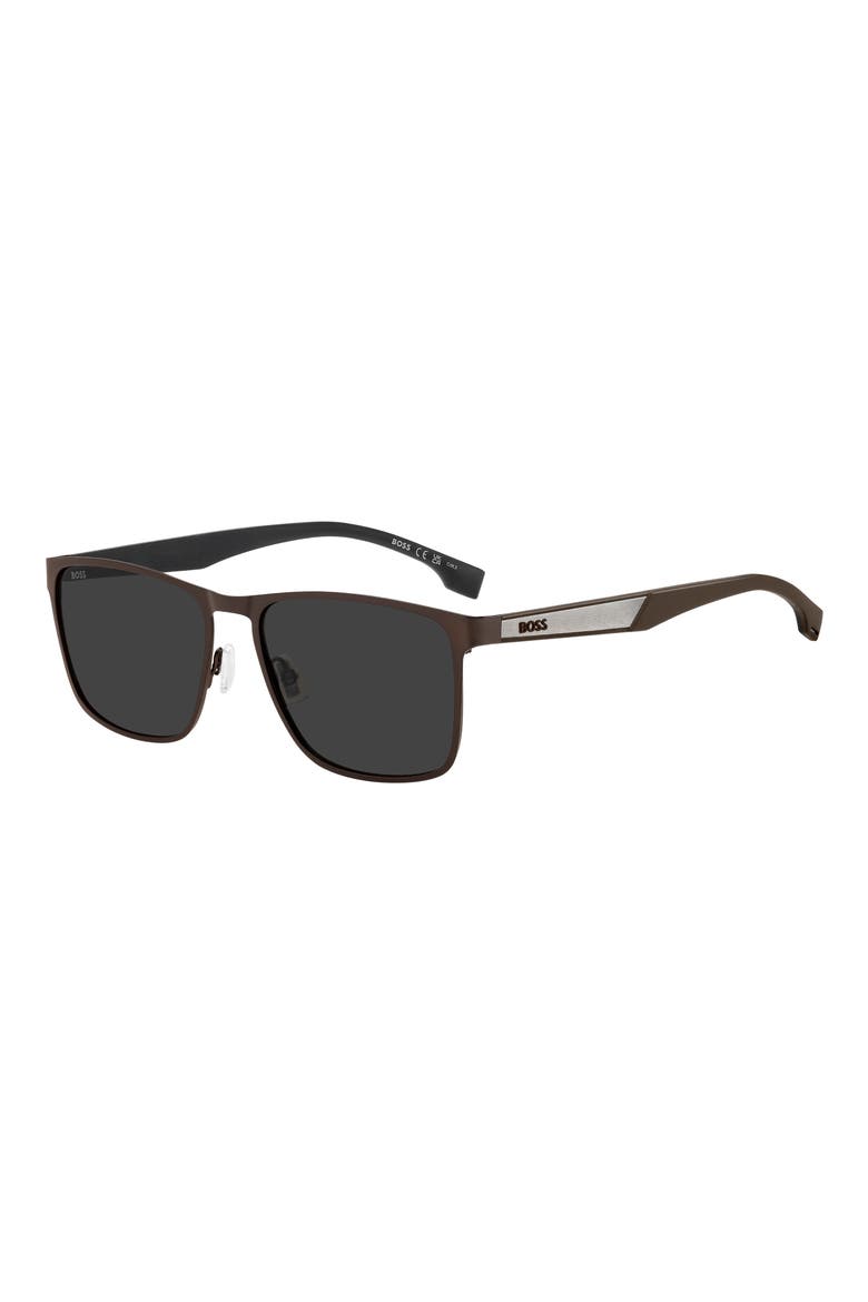 1826/S 56mm Square Sunglasses, Alternate, color, MATTE BROWN RUTHENIUM