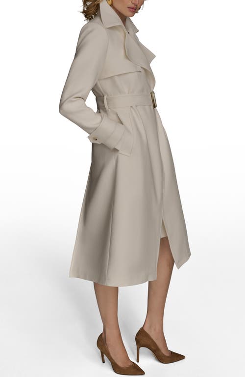 Donna Karan New York Belted Long Raincoat In Gray