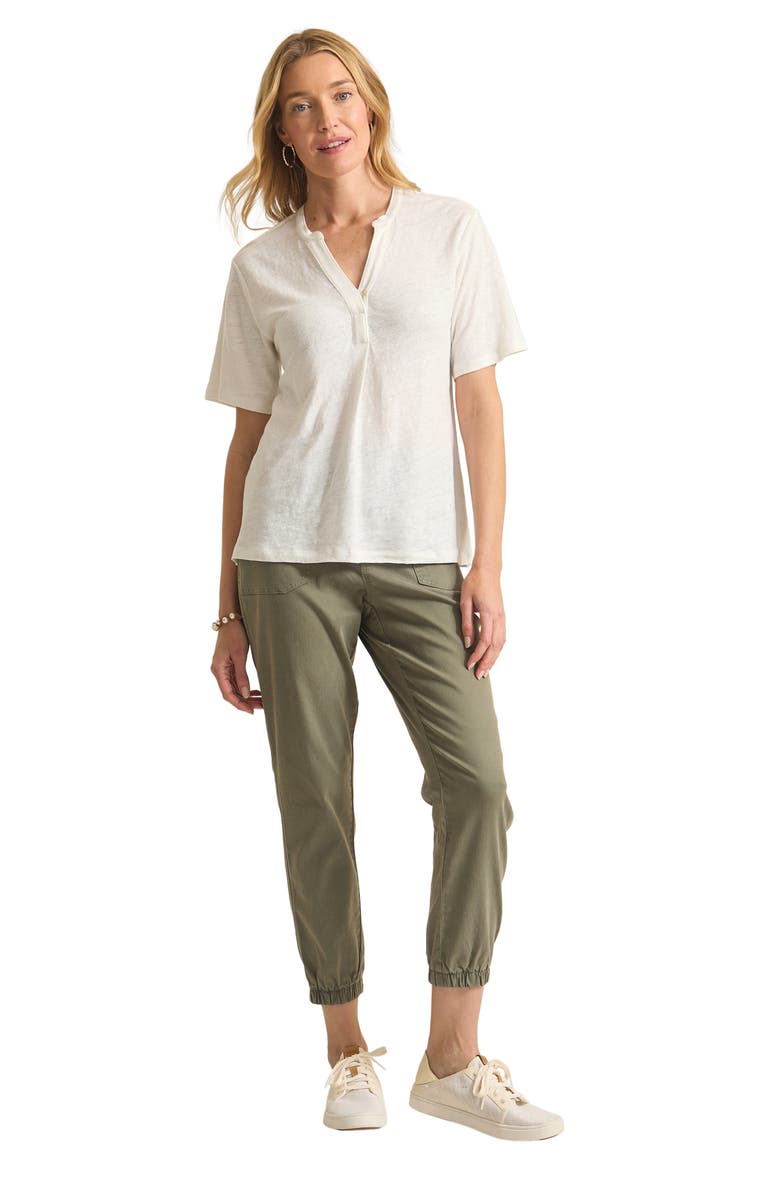 Tommy Bahama Linnea Placket Linen T-Shirt, Alternate, color, White