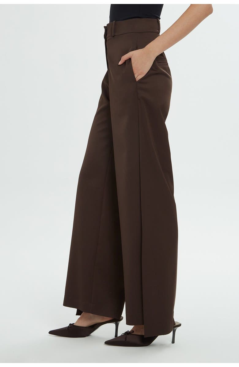 Gizia Womens Asymmetrical Closed Cuff Brown Tailored Pants, Alternate, color, Brown
