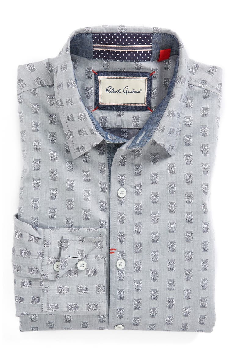 'Tijuana' Tailored Fit Jacquard Sport Shirt, Alternate, color, GREY