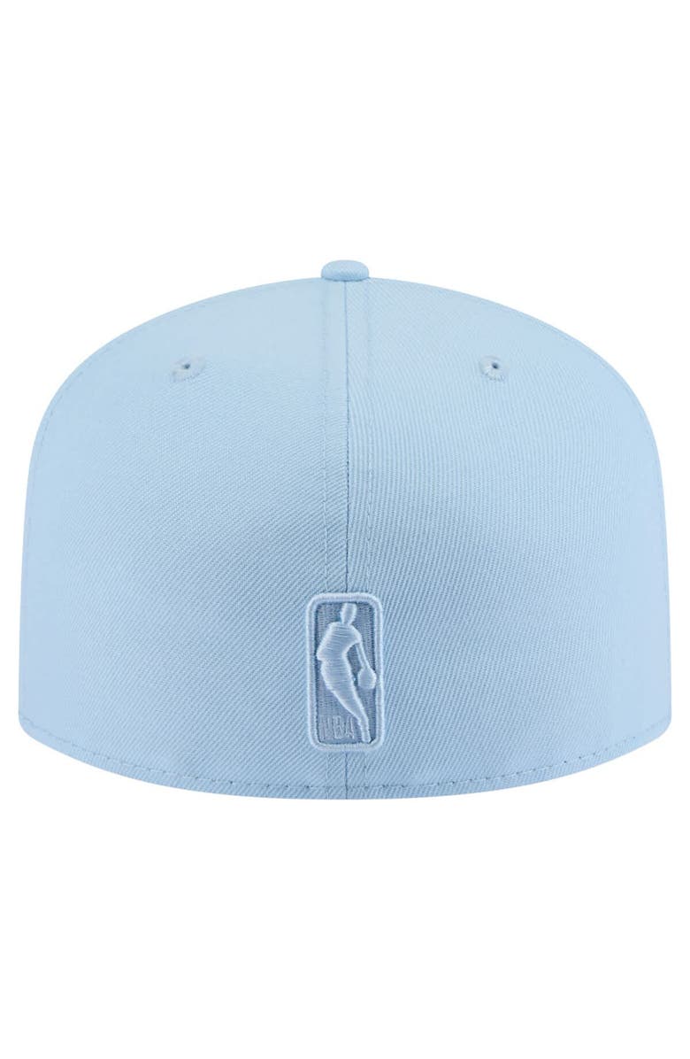 New Era Men's New Era Light Blue Golden State Warriors Colorpack A-Frame Pinch Front 59FIFTY Fitted Hat, Alternate, color,