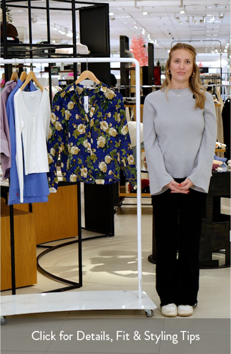 Eloise Floral Silk Button-Up Shirt, sales video thumbnail