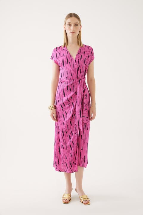 Off Shoulder Belted Wrap Dress