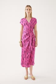 Exquise Off Shoulder Belted Wrap Dress