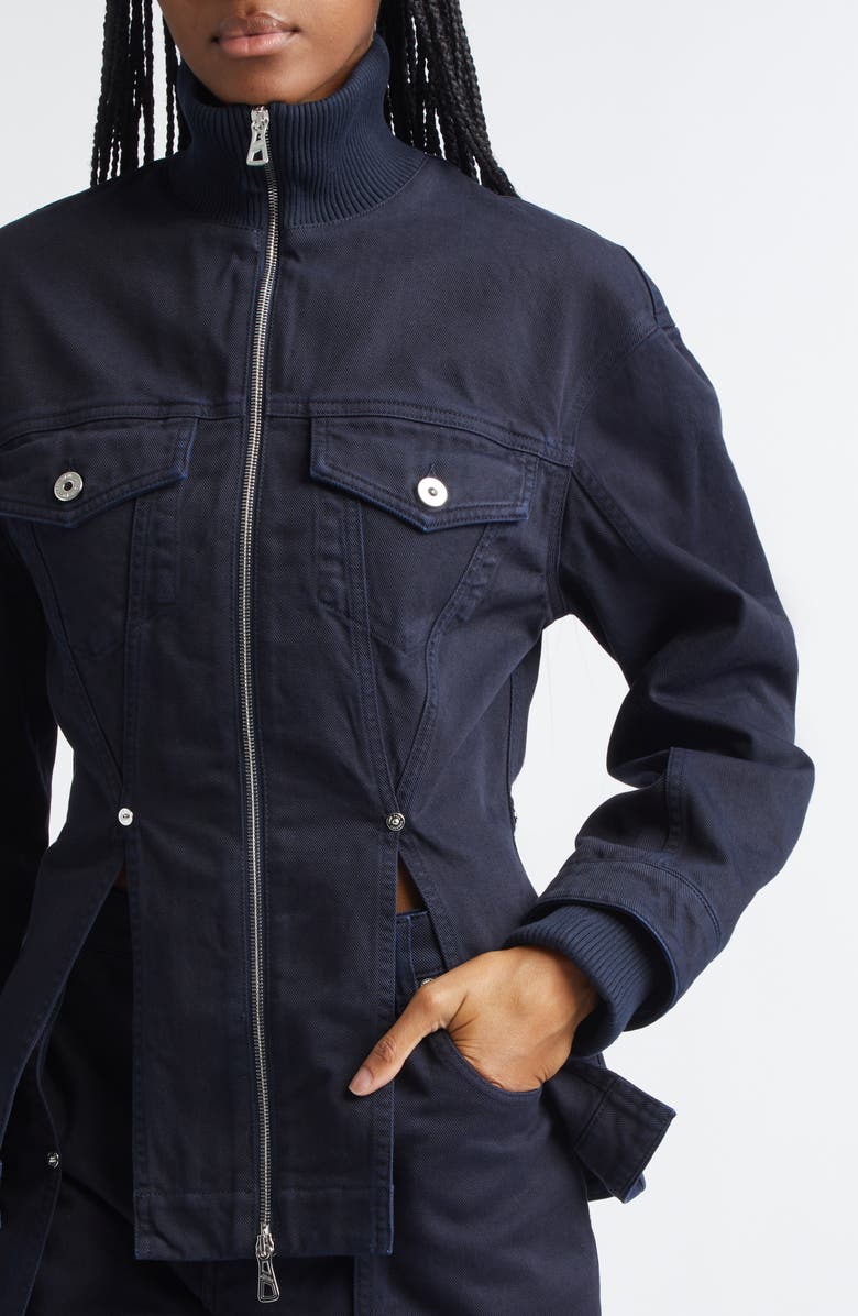 Jean Paul Gaultier Overdye Fitted Denim Jacket, Alternate, color, Navy