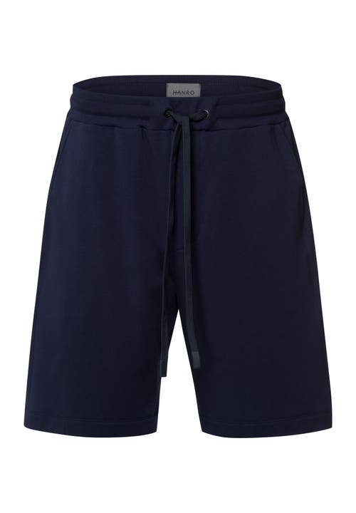 Hanro Natural Living Organic Cotton Drawstring Shorts In Deep Navy