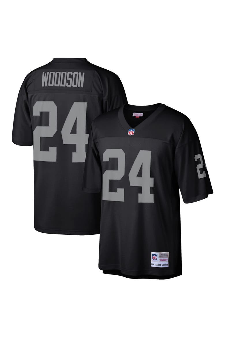 Men's Mitchell & Ness Charles Woodson Black Las Vegas Raiders Legacy Replica Jersey, Main, color, Black