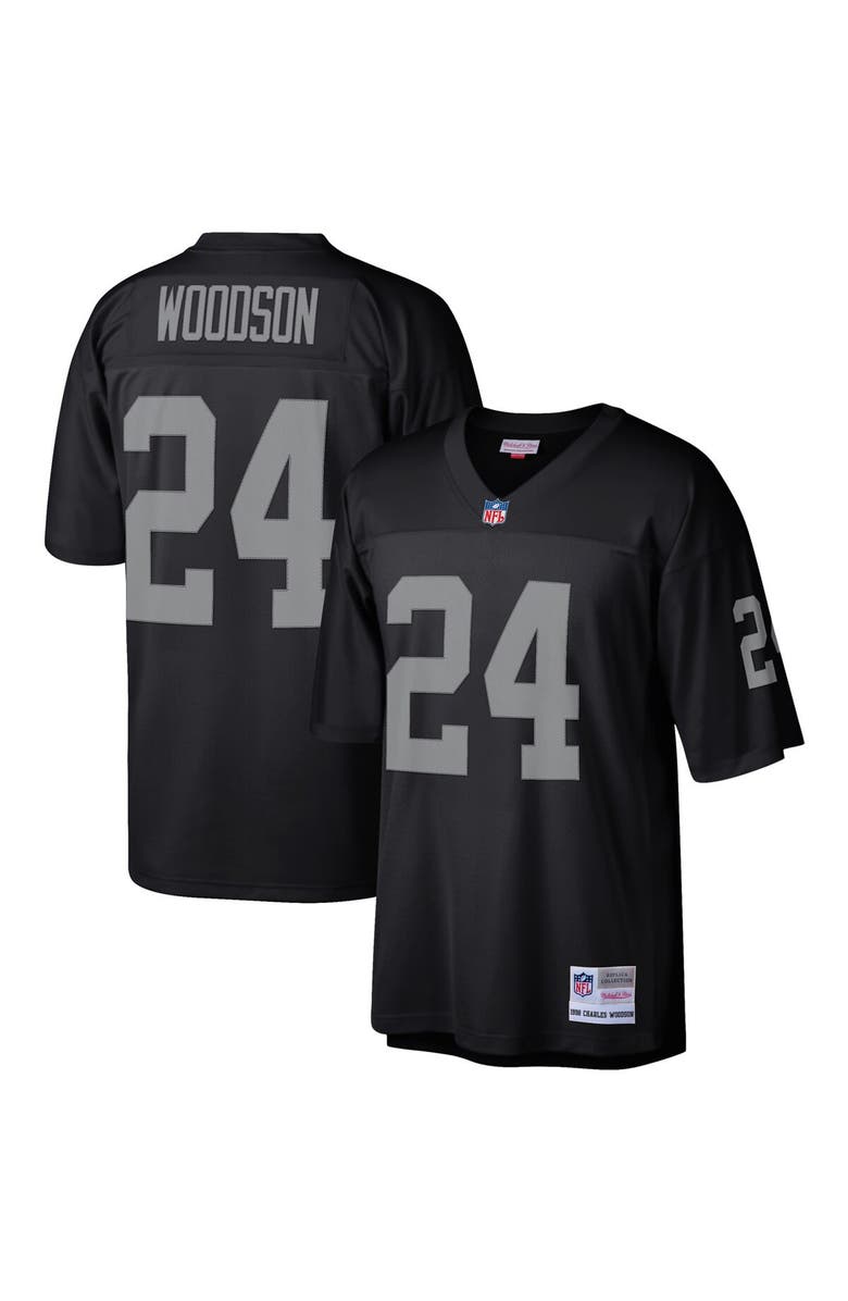 Mitchell & Ness Men's Mitchell & Ness Charles Woodson Black Las Vegas Raiders Legacy Replica Jersey, Main, color, Black