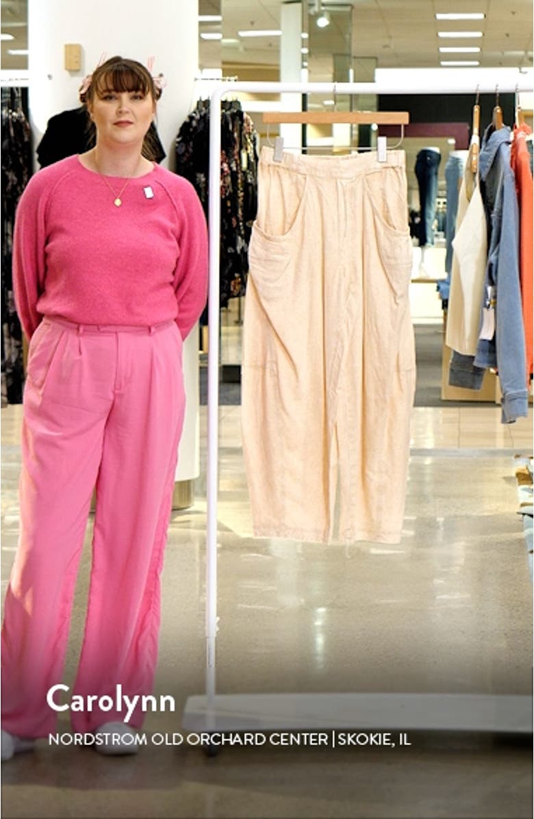 High Road Pull-On Linen Blend Barrel Pants, sales video thumbnail