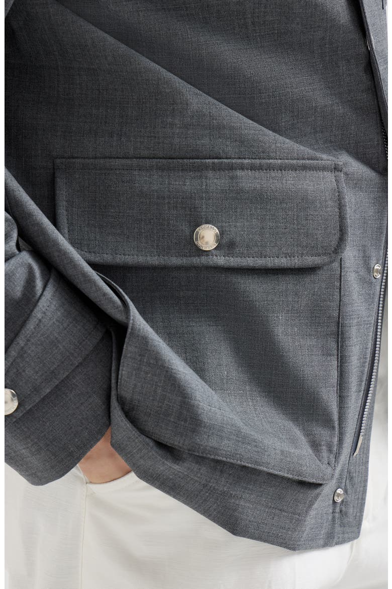 Bonded fresco field jacket, Alternate, color, Grey