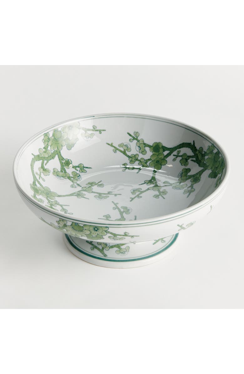 Napa Home & Garden Imperial Empress Decorative Footed Bowl - Green & White, Alternate, color, Green