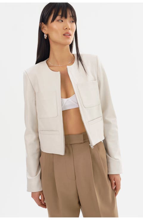 Women's White Leather & Faux Leather Jackets | Nordstrom