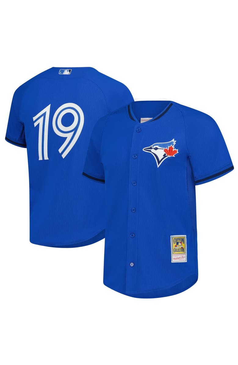 Mitchell & Ness Men's Mitchell & Ness Jose Bautista Blue Toronto Blue Jays Authentic Batting Practice Jersey, Main, color,