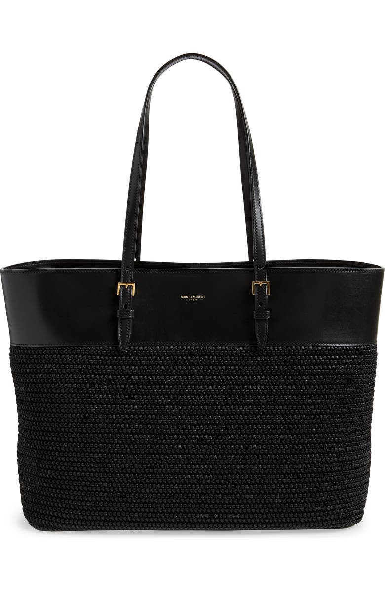 Saint Laurent Medium Shopping Raffia Tote, Main, color,