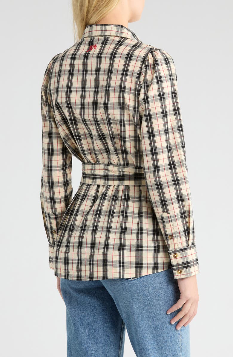 Damson Madder Harley Plaid Button-Up Shirt, Alternate, color, Butter