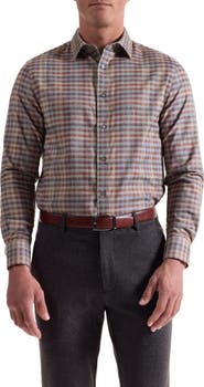 Bugatchi Julian Shaped Fit Check Cotton Button-Up Shirt