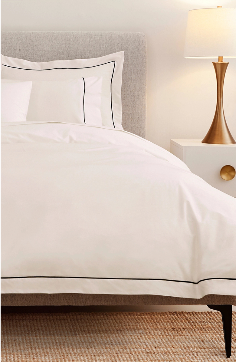 Ela Lane USA Heirloom Organic Percale Duvet Cover, Alternate, color, White - King
