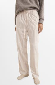 MANGO Stripe Flannel Pajama Pants